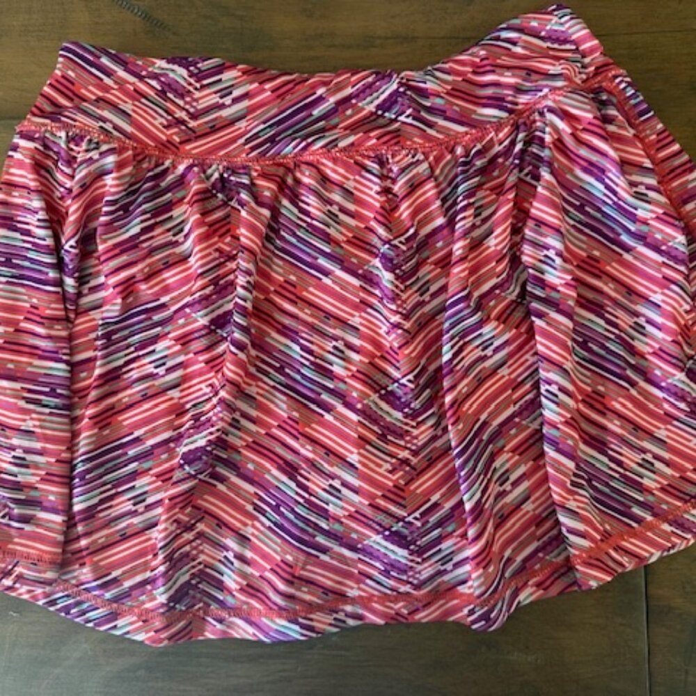 Multicolored Striped Skater Skort   8434